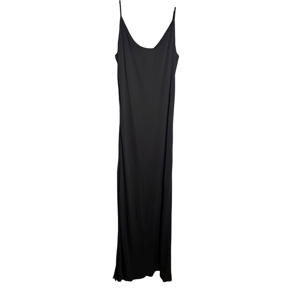 Vintage Gail Hoopen Lucienne Phillips Black Viscose Slip Dress 10 Made in Eng - Picture 3 of 9